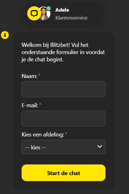 BlitzBet Casino klantenservice en 24/7 ondersteuning
