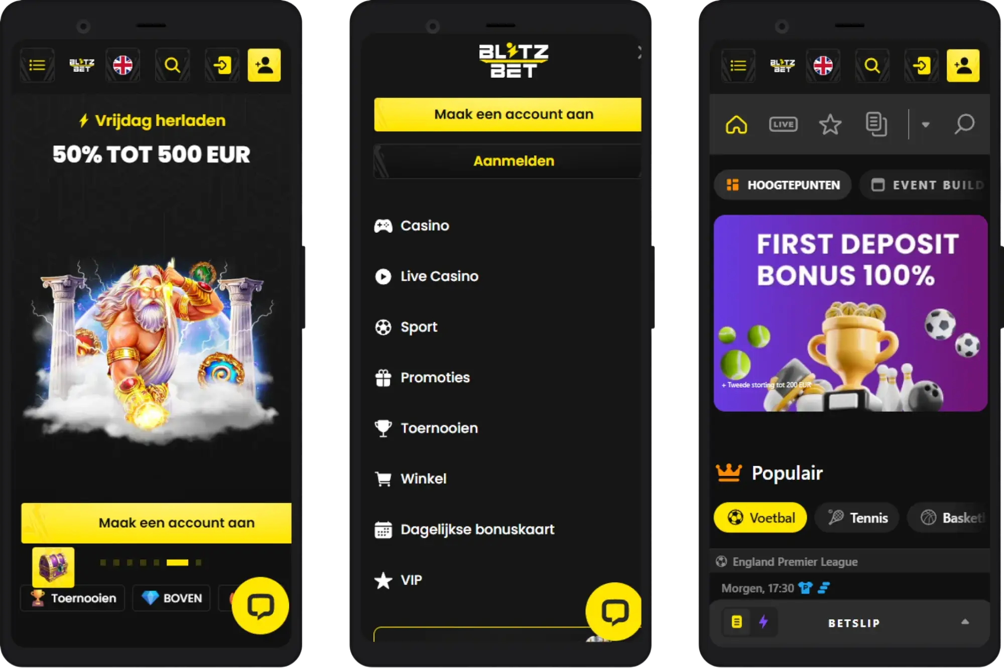 BlitzBet Casino mobiele versie op smartphone